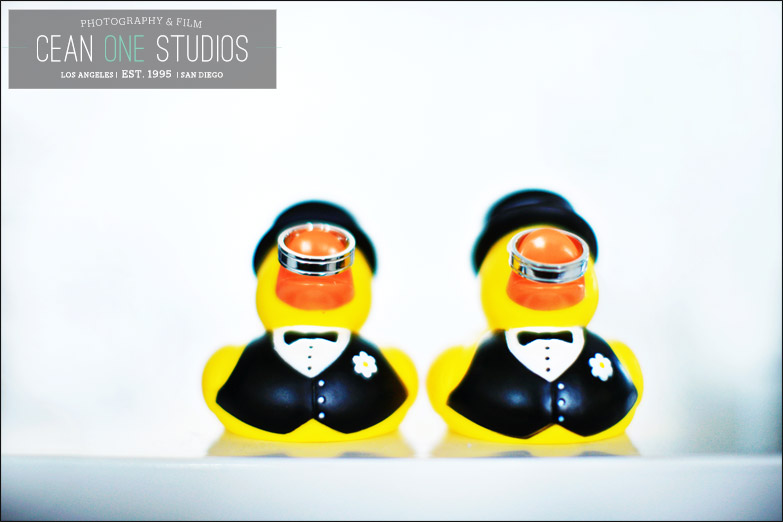 wedding rings on rubber duckies | Cean One Photography | Southern California Wedding Photographer | gay weddings