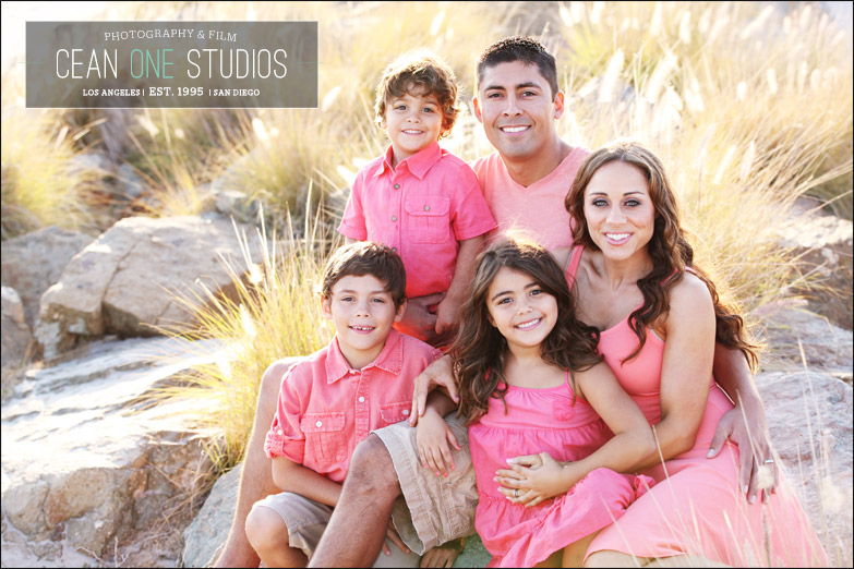 family wearing pink on the beach | Cean One Photography| Southern California family Photographer |family session 