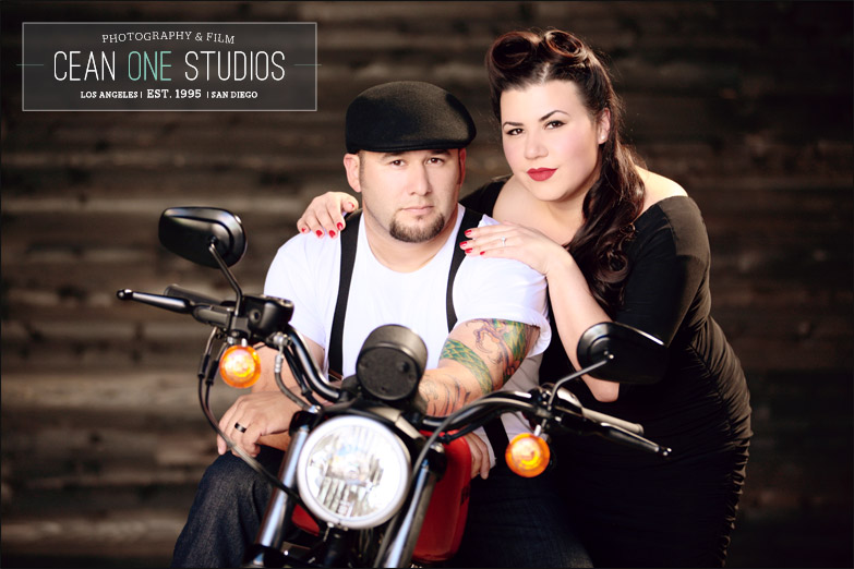 couple on motorcycle | Cean One Photography| Southern California Wedding Photographer | engagement session
