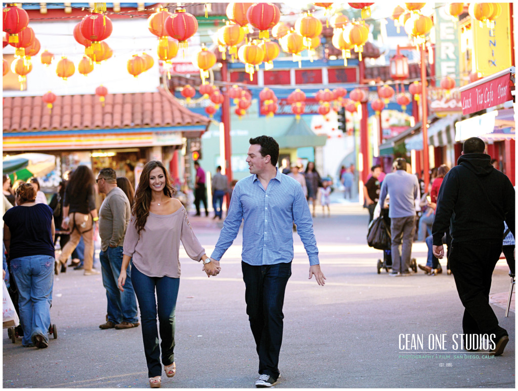 engaged couple in China Town   | Cean One Photography | Southern California Photographers | love story 