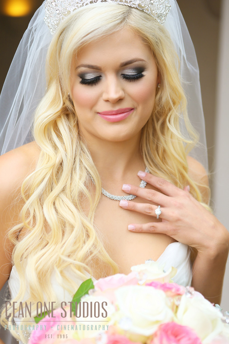 blond bride with large ring  | Pelican Hill Wedding | Cean One Photography