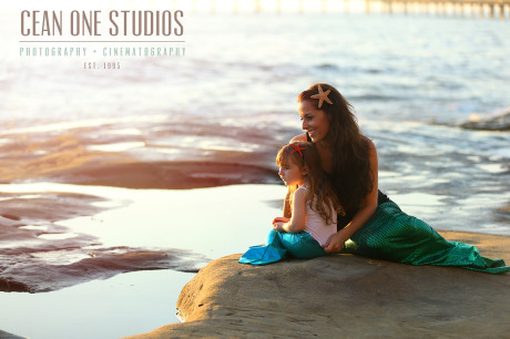 Mom and daughter in mermaid tails | Mother's Day Photography | Cean One Photography